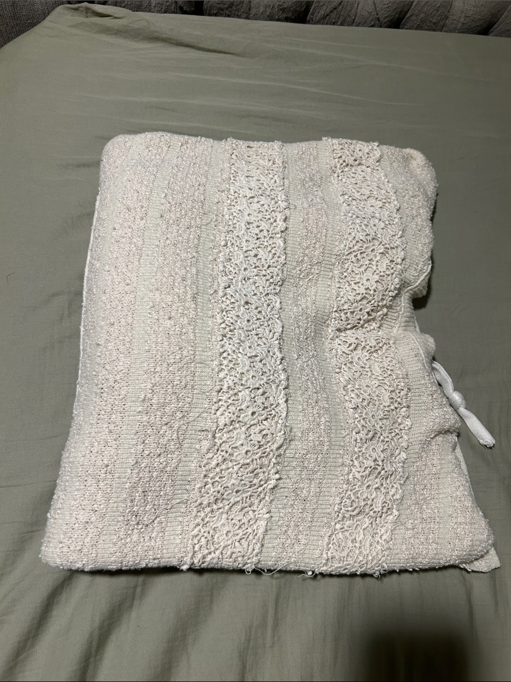Free People Cream oversized  knit hoodie women’s large